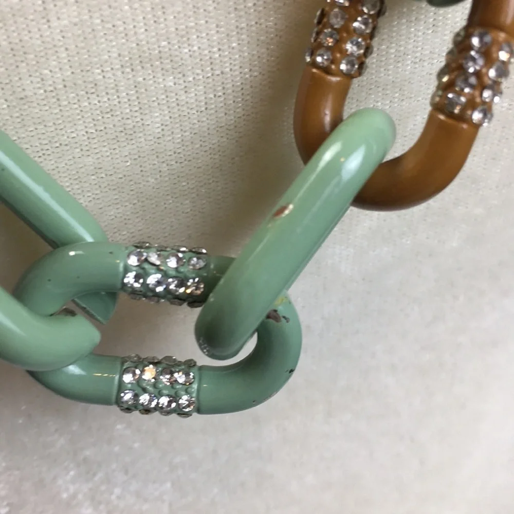 J Crew Chunky Chain necklace w rhinestones